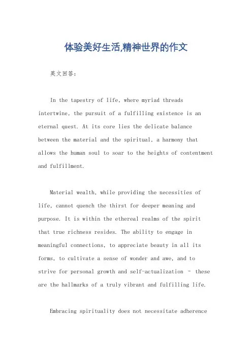 体验美好生活,精神世界的作文