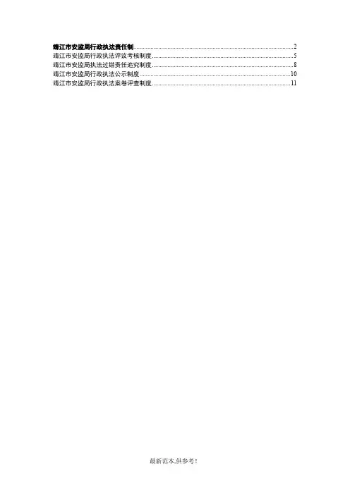 靖江市安监局行政执法责任制