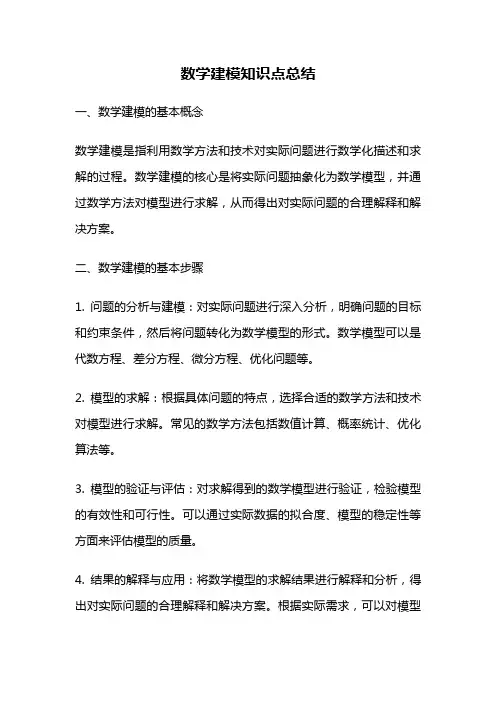 数学建模知识点总结