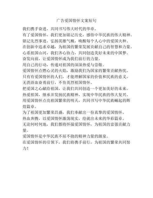 广告爱国情怀文案短句