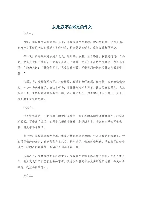 从此,我不在迷茫的作文