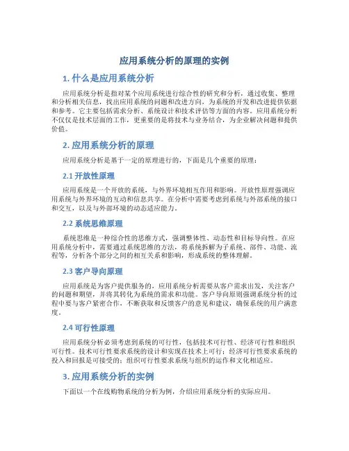 应用系统分析的原理的实例