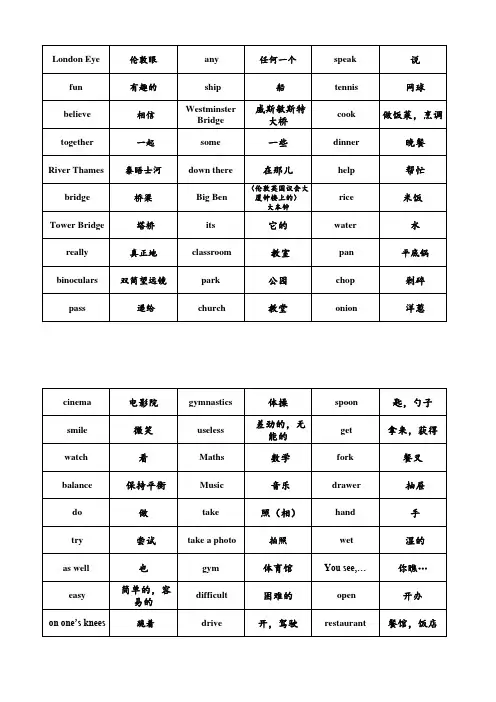 新概念青少版1B单词汇总