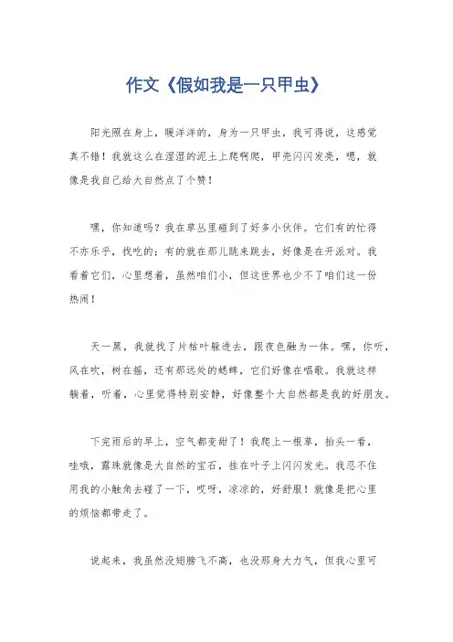 作文《假如我是一只甲虫》