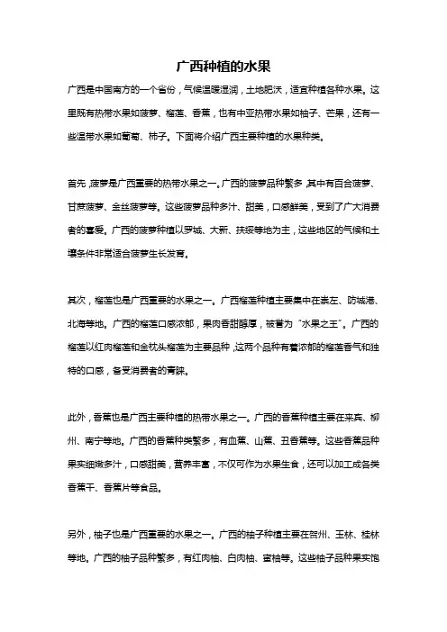 广西种植的水果