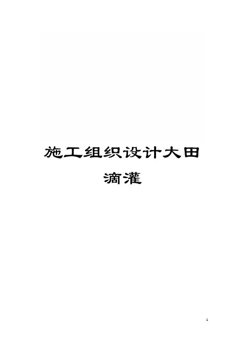 施工组织设计大田滴灌模板