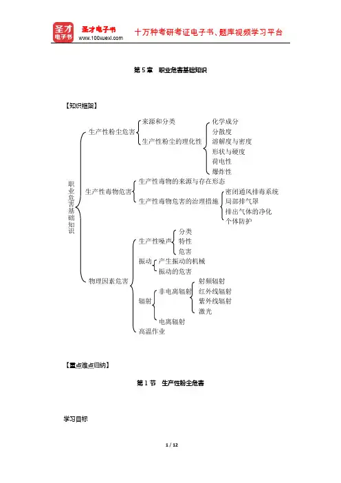 安全评价师《国家执业资格(一级)》核心讲义+过关练习(职业危害基础知识)