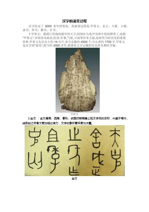 汉字的演变过程