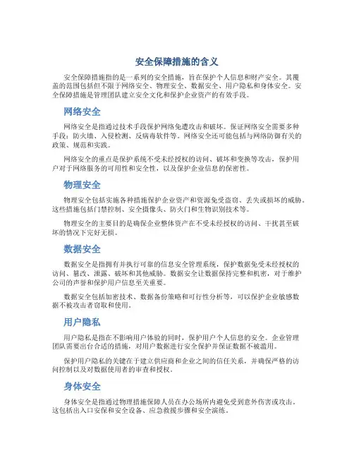 安全保障措施什么意思
