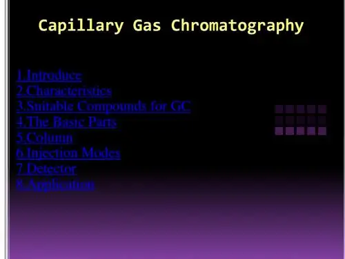 Capillary Gas Chromatography
