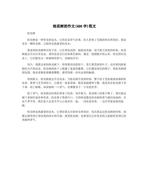 桂花树的作文(400字)范文