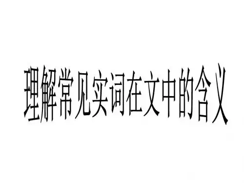 2017届实词多义及推断