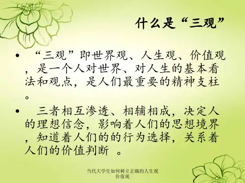 当代大学生如何树立正确的人生观价值观课件