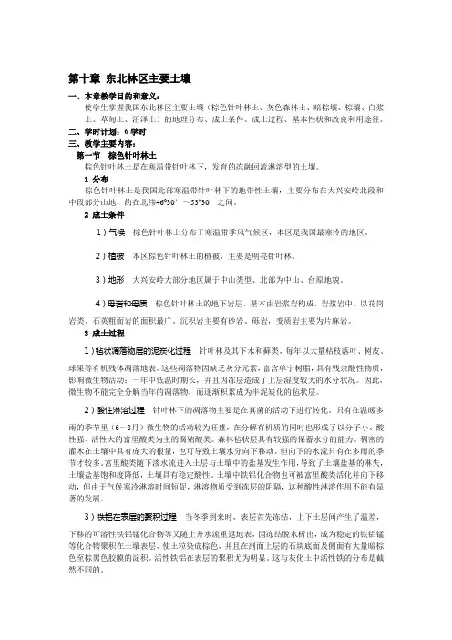 东北林区主要土壤