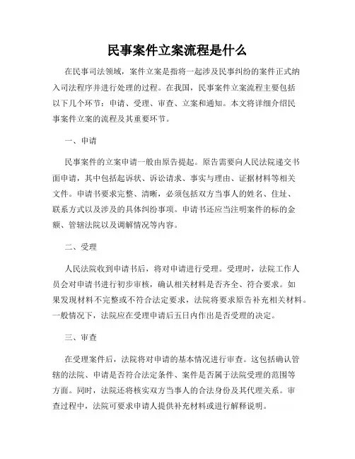 民事案件立案流程是什么