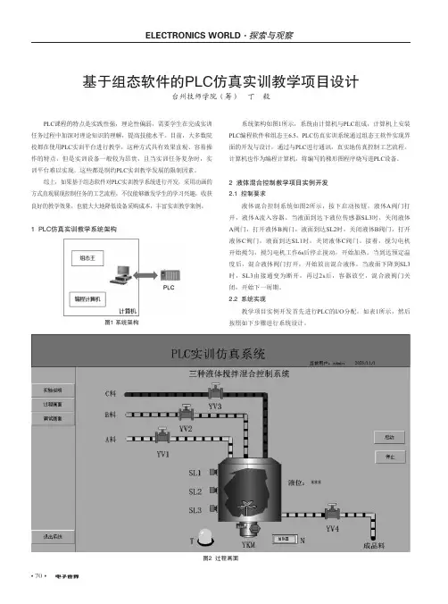 基于组态软件的PLC仿真实训教学项目设计