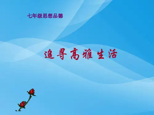 追寻高雅生活ppt优秀课件3 人教版