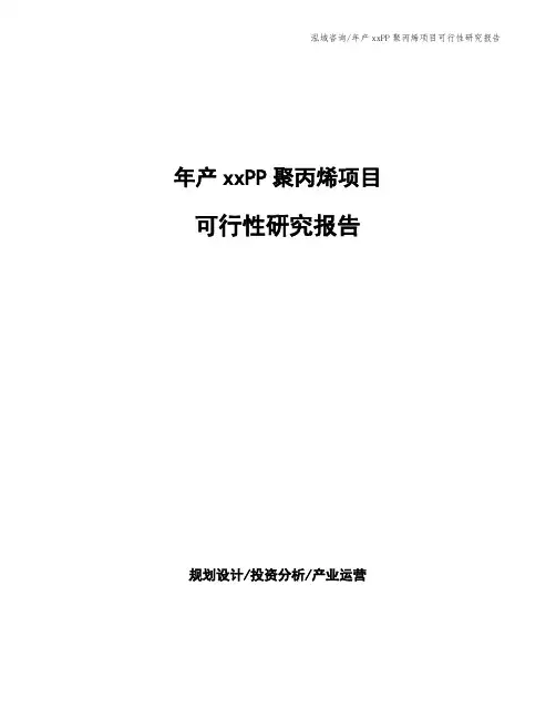 年产xxPP聚丙烯项目可行性研究报告
