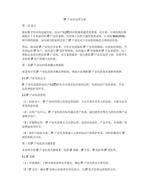 IP产业化运营方案