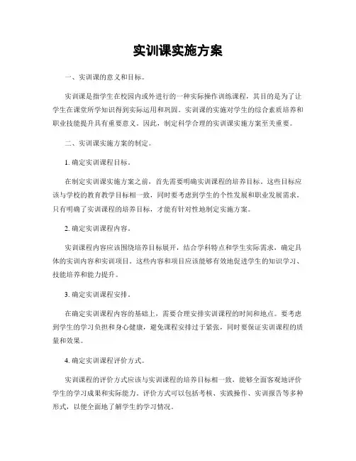 实训课实施方案