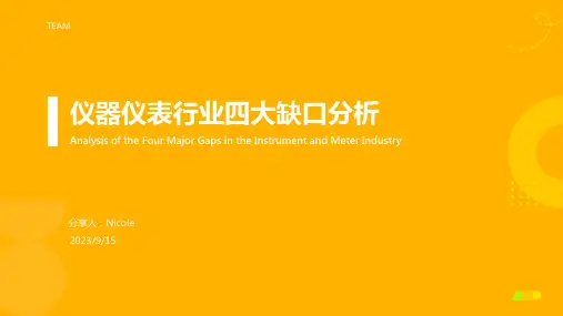 2023年我国仪器仪表行业发展四大缺口分析报告模板