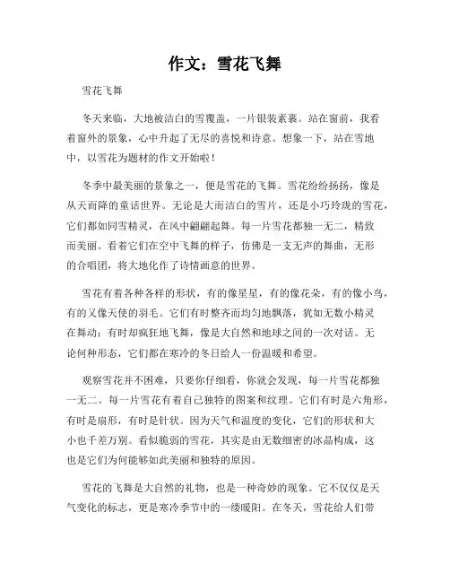 作文：雪花飞舞