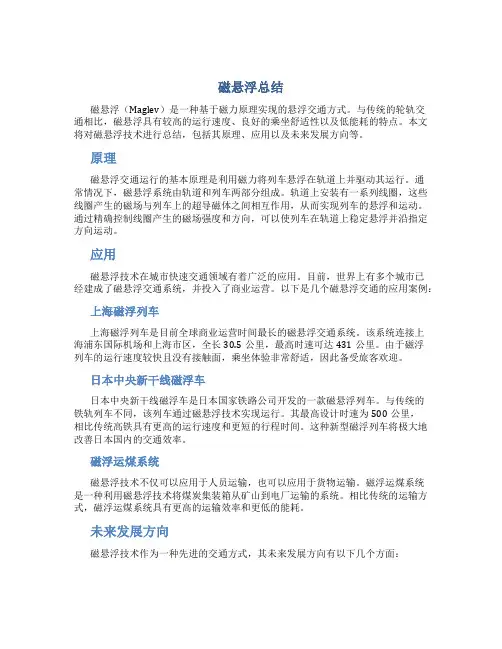磁悬浮总结