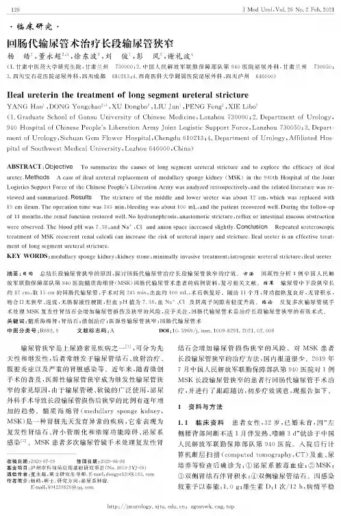 回肠代输尿管术治疗长段输尿管狭窄