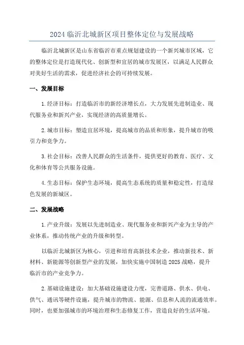 2024临沂北城新区项目整体定位与发展战略