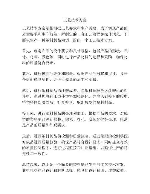 工艺技术方案