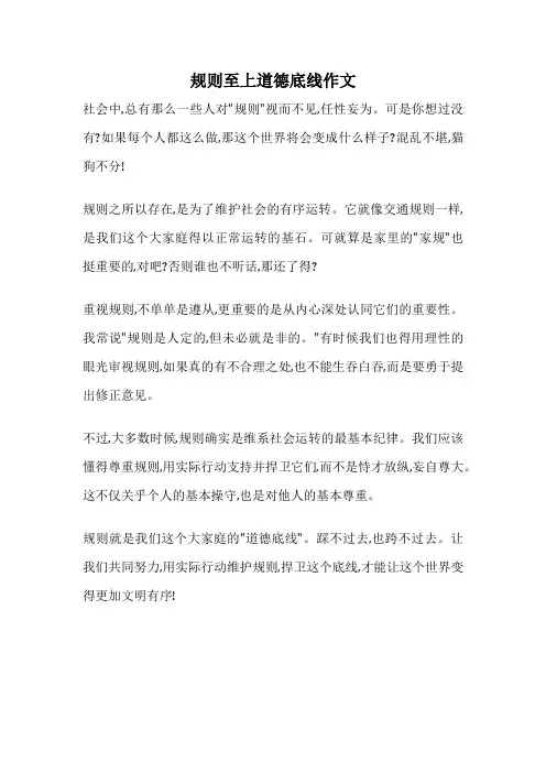 规则至上道德底线作文