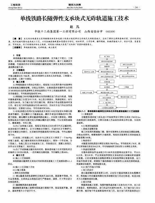 单线铁路长隧弹性支承块式无砟轨道施工技术