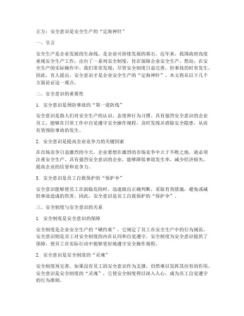 安全制度安全意识辩论