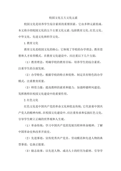 校园文化五大文化元素