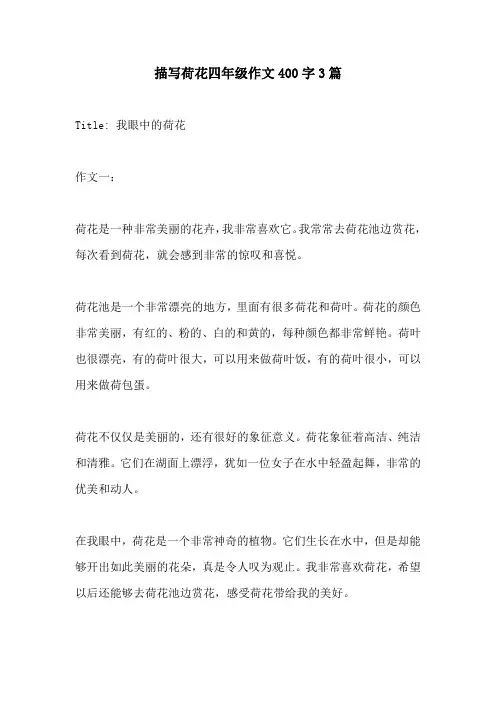 描写荷花四年级作文400字3篇