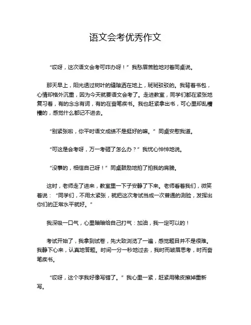 语文会考优秀作文