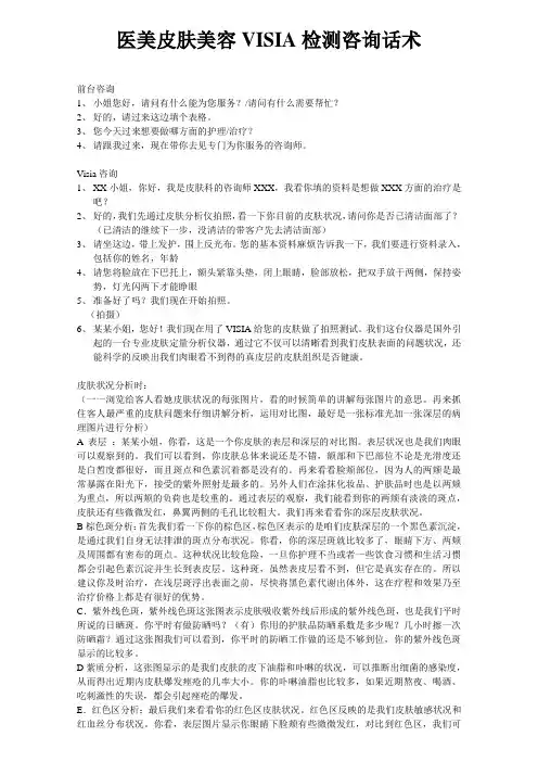 医美皮肤美容VISIA检测咨询话术