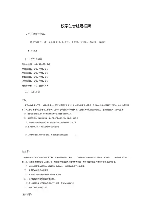 校学生会组建实施方案实施计划书完整版