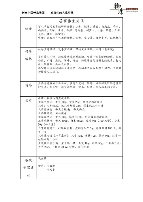 居家养生方法气虚