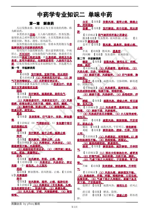 中药学专业知识二 单味中药