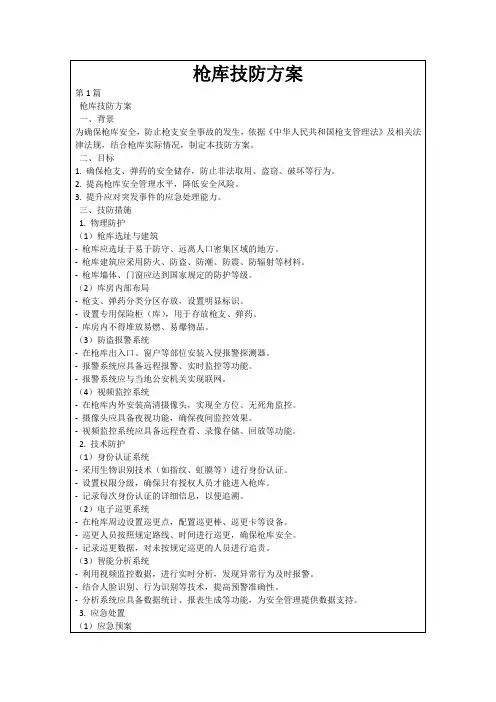 枪库技防方案