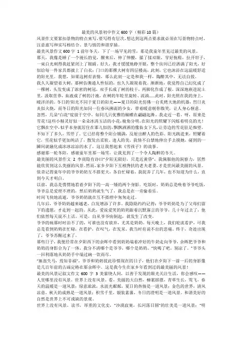 最新-最美的风景初中作文600字(精彩10篇)