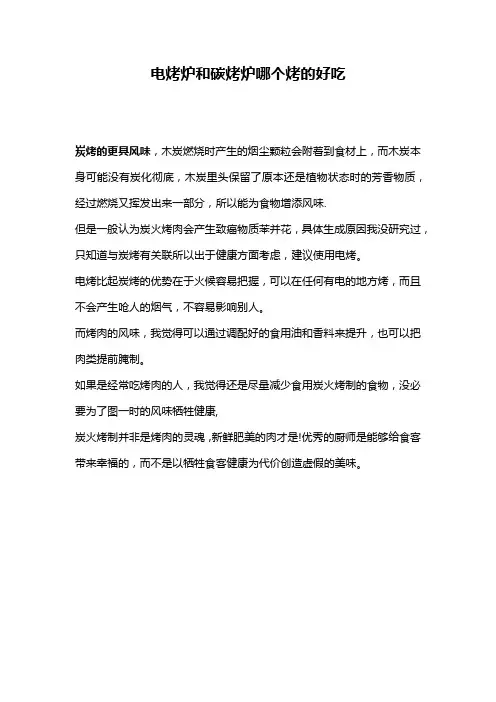 电烤炉和碳烤炉哪个烤的好吃