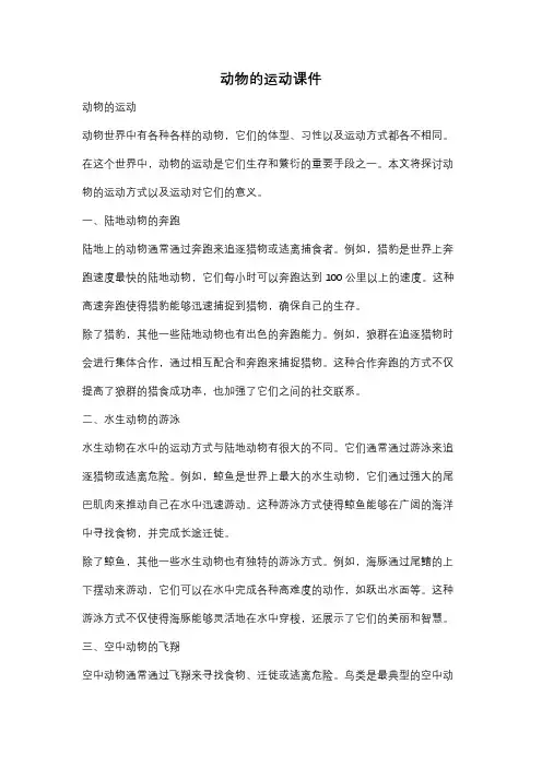 动物的运动课件