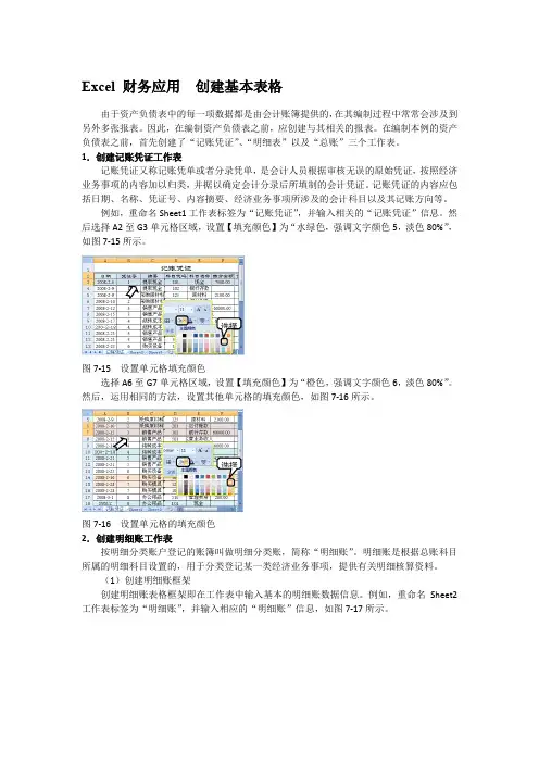 Excel 财务应用  创建基本表格