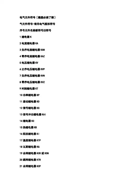 电气元件符号及制图方法