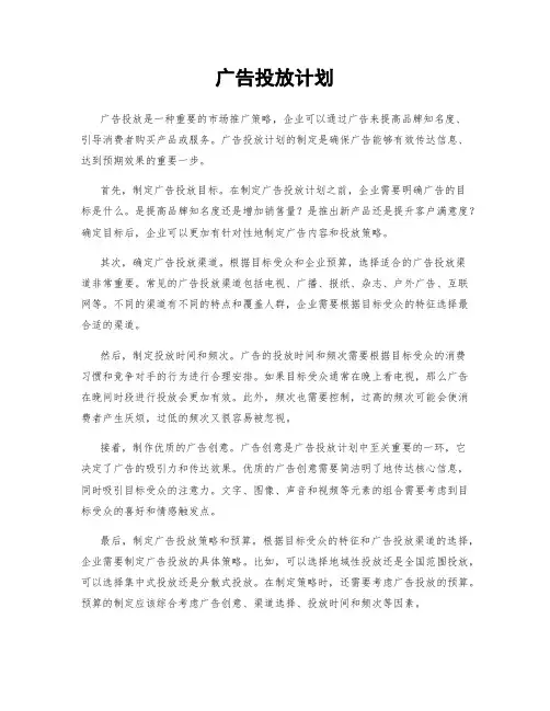 广告投放计划