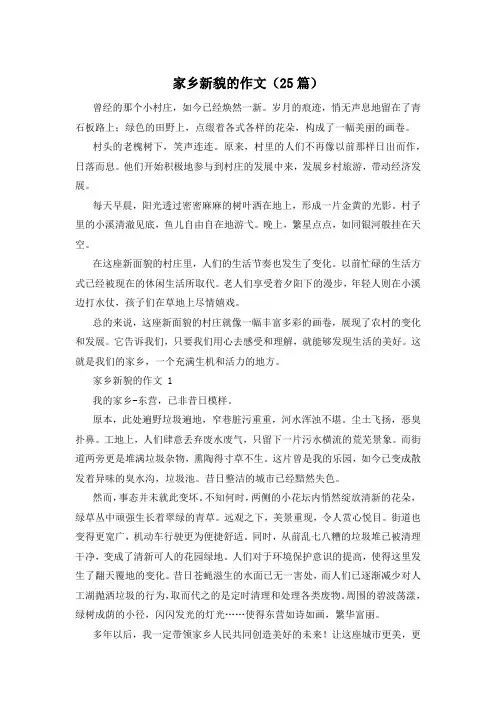 家乡新貌的作文(25篇)