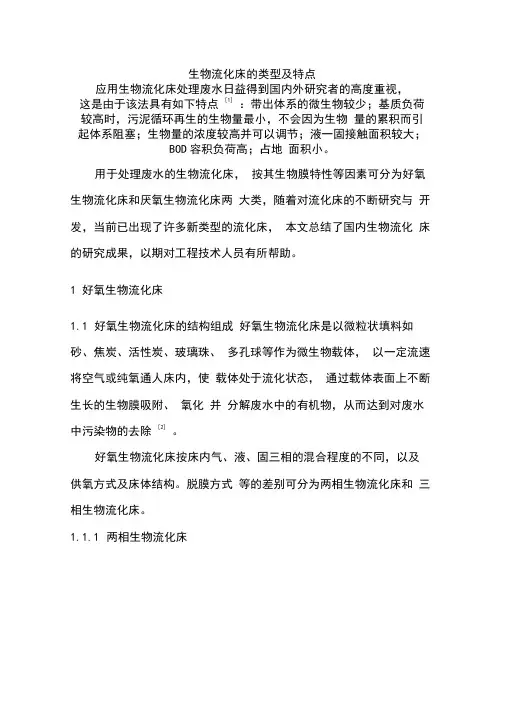 生物流化床的类型及特点