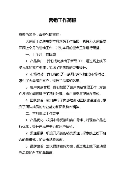 营销工作简报 美篇